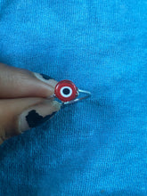 Load image into Gallery viewer, 16g red evil eye nose ring