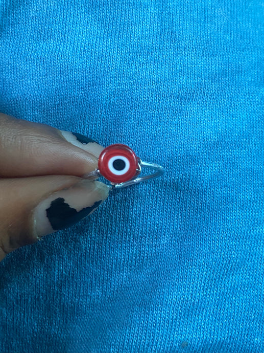 16g red evil eye nose ring