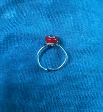 Load image into Gallery viewer, 16g red evil eye nose ring