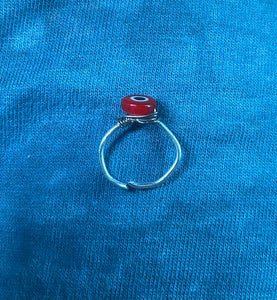 16g red evil eye nose ring